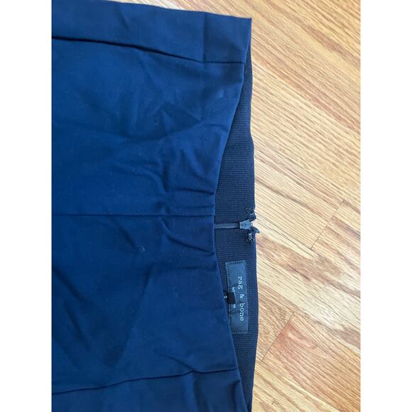 Rag & Bone hidden elastic waist navy chinos 6 Classic Back zip work casual - Picture 2 of 4